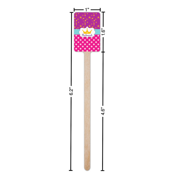 Sparkle & Dots Wooden 6.25" Stir Stick - Rectangular - Dimensions