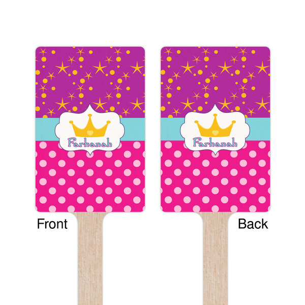 Sparkle & Dots Wooden 6.25" Stir Stick - Rectangular - Double Sided - Front & Back