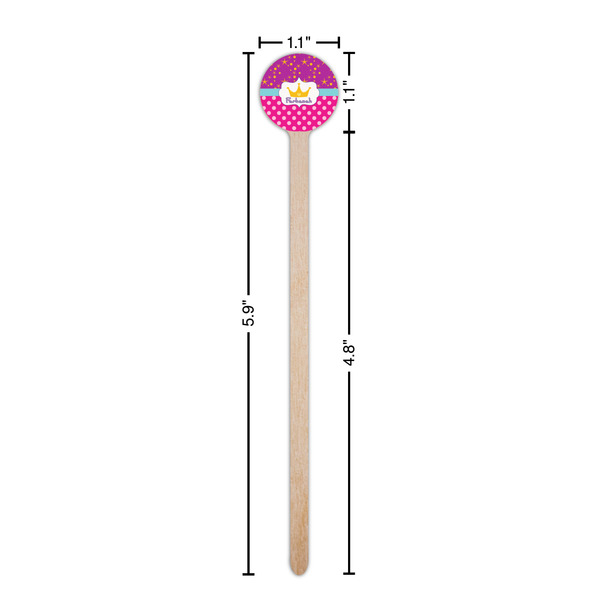 Sparkle & Dots Wooden 6" Stir Stick - Round - Dimensions