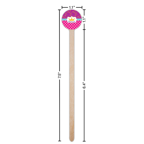 Sparkle & Dots Wooden 7.5" Stir Stick - Round - Dimensions