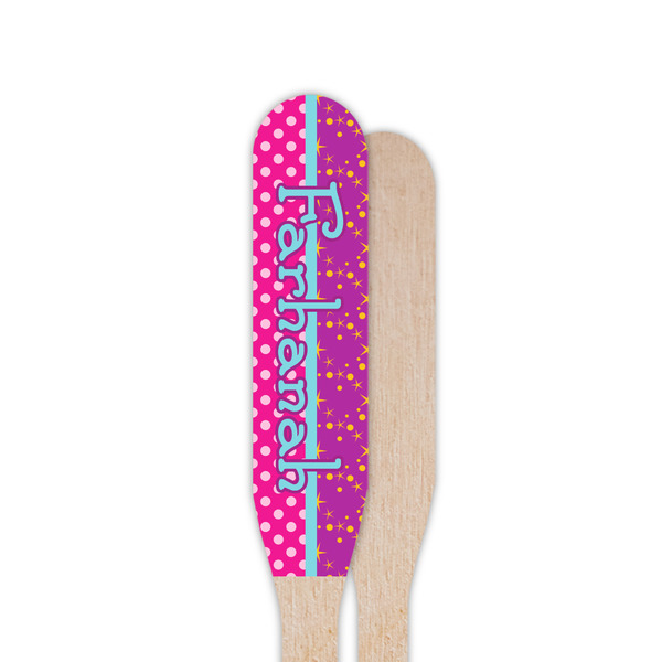 Sparkle & Dots Wooden Food Pick - Paddle - Single Sided - Front & Back