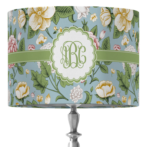 Custom Vintage Floral 16" Drum Lamp Shade - Fabric (Personalized)