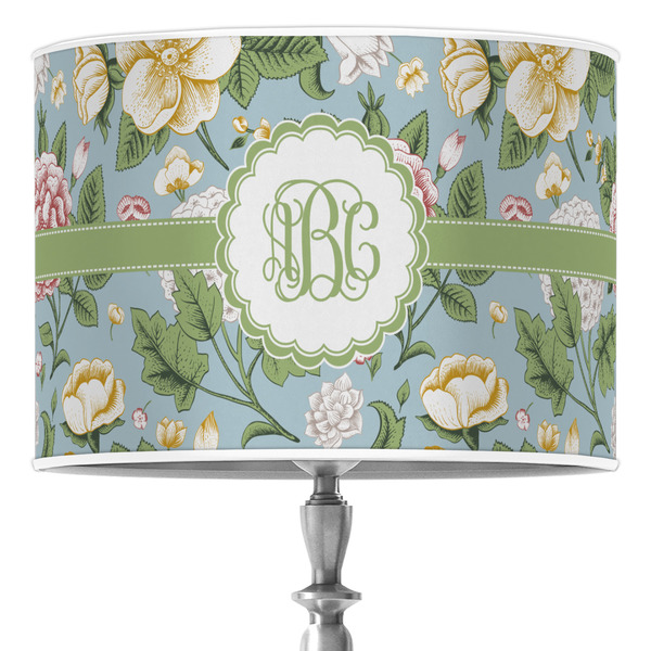 Custom Vintage Floral 16" Drum Lamp Shade - Poly-film (Personalized)