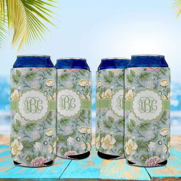 Vintage Floral 16oz Can Sleeve - Set of 4 - LIFESTYLE
