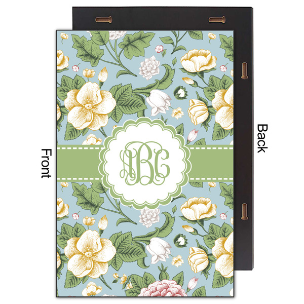 Vintage Floral 20x30 Wood Print - Front & Back View