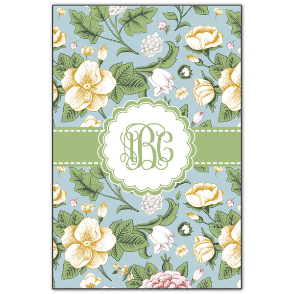 Custom Vintage Floral Wood Print - 20x30 (Personalized)