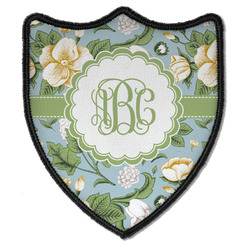 Vintage Floral Iron On Shield Patch B w/ Monogram