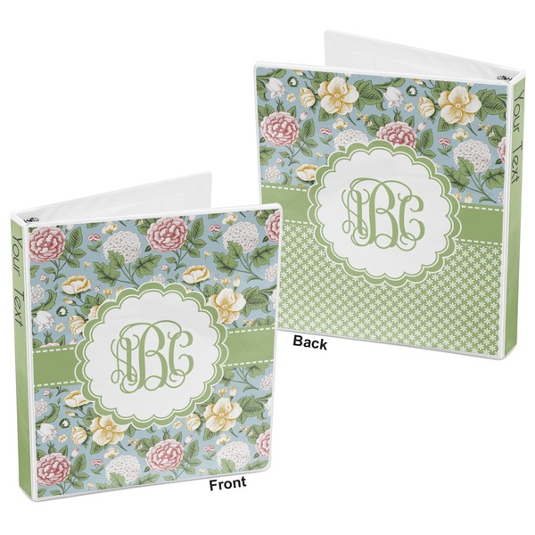 Vintage Floral 3-Ring Binder Front and Back