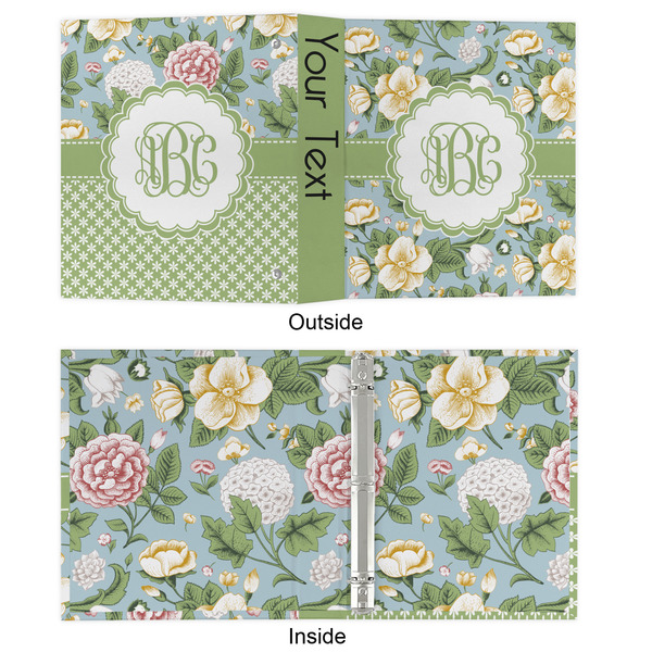 Vintage Floral 3 Ring Binders - Full Wrap - 1" - APPROVAL