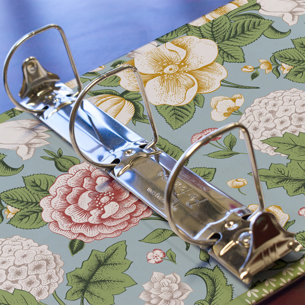 Vintage Floral 3 Ring Binders - Full Wrap - 2" - DETAIL