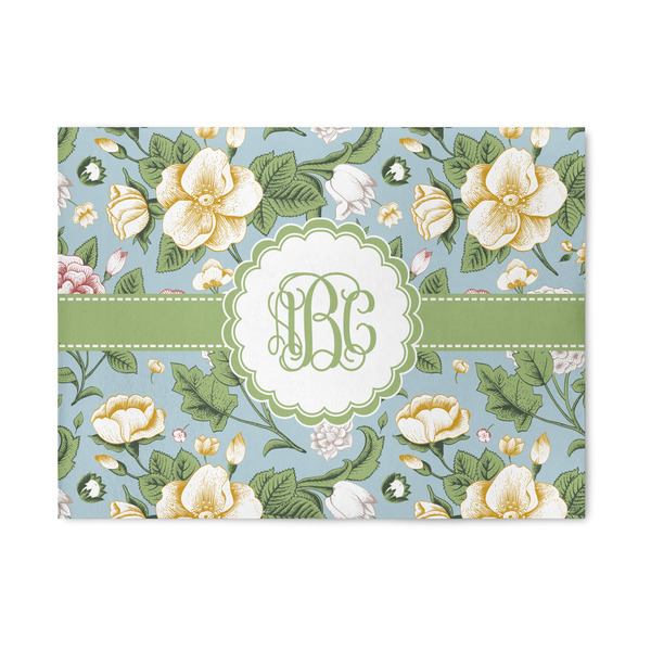 Custom Vintage Floral 5' x 7' Patio Rug (Personalized)