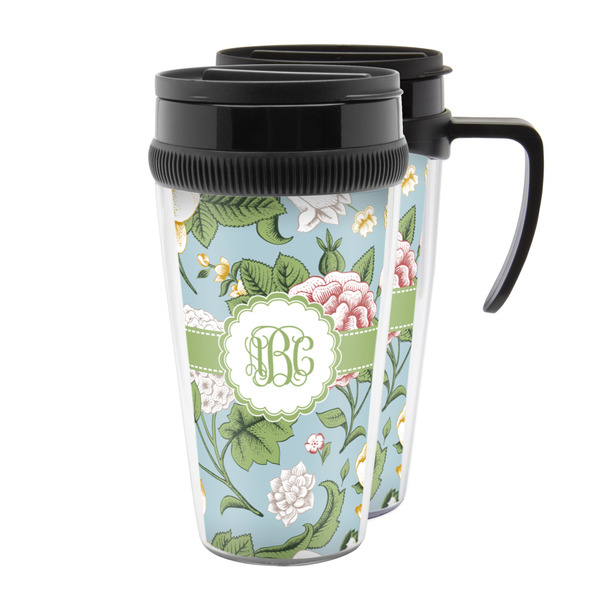Custom Vintage Floral Acrylic Travel Mug (Personalized)