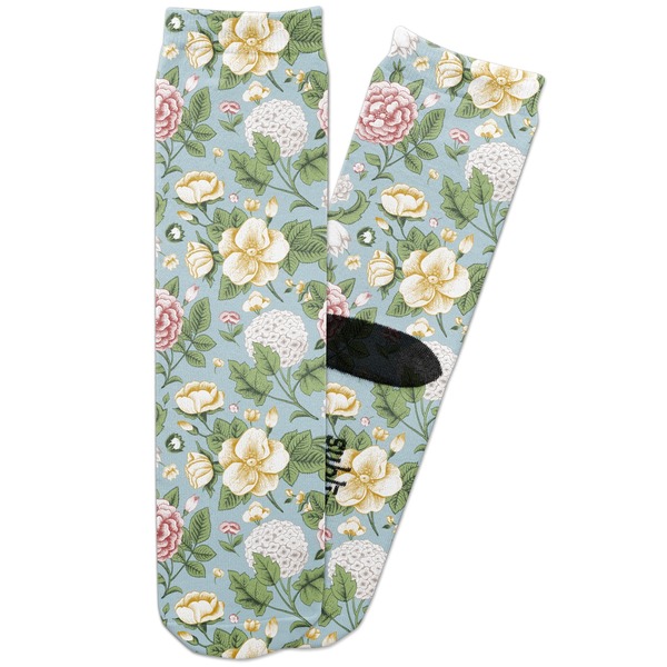 Custom Vintage Floral Adult Crew Socks