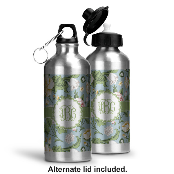 Vintage Floral Aluminum Water Bottle - Alternate lid options