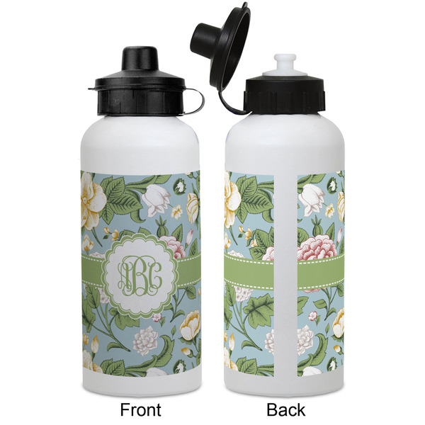 Vintage Floral Aluminum Water Bottle - White APPROVAL
