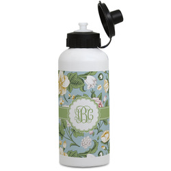Vintage Floral Water Bottles - Aluminum - 20 oz - White (Personalized)