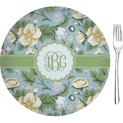 Vintage Floral Glass Appetizer / Dessert Plate 8" (Personalized)