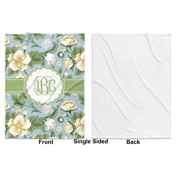 Vintage Floral Baby Blanket (Single Side - Printed Front, White Back)