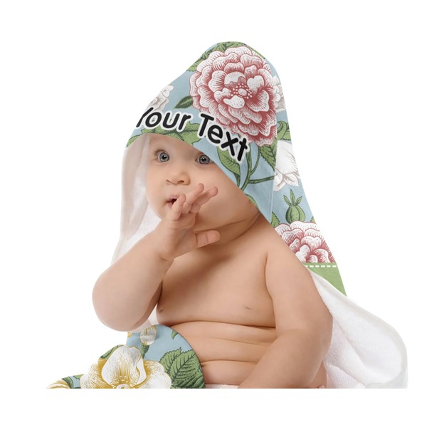 Vintage Floral Baby Hooded Towel on Child