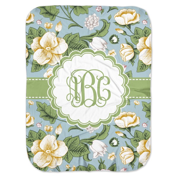 Custom Vintage Floral Baby Swaddling Blanket (Personalized)