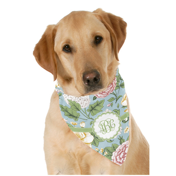 Custom Vintage Floral Dog Bandana Scarf w/ Monogram