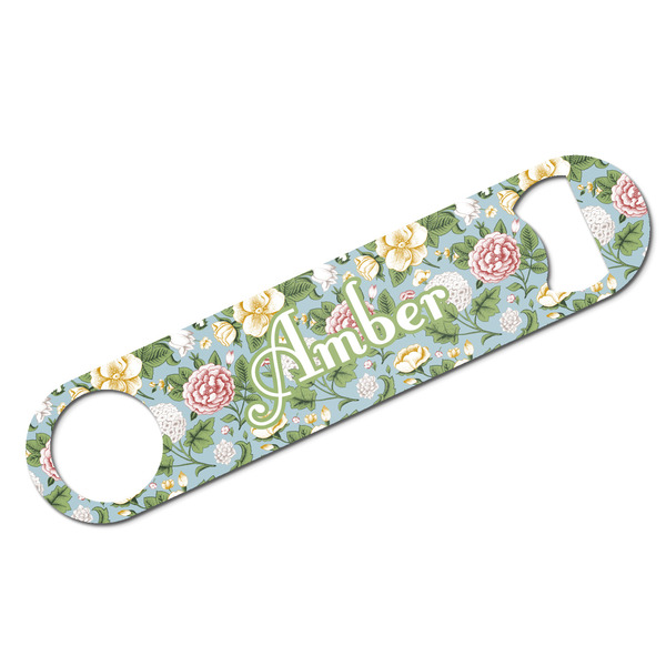 Custom Vintage Floral Bar Bottle Opener w/ Monogram