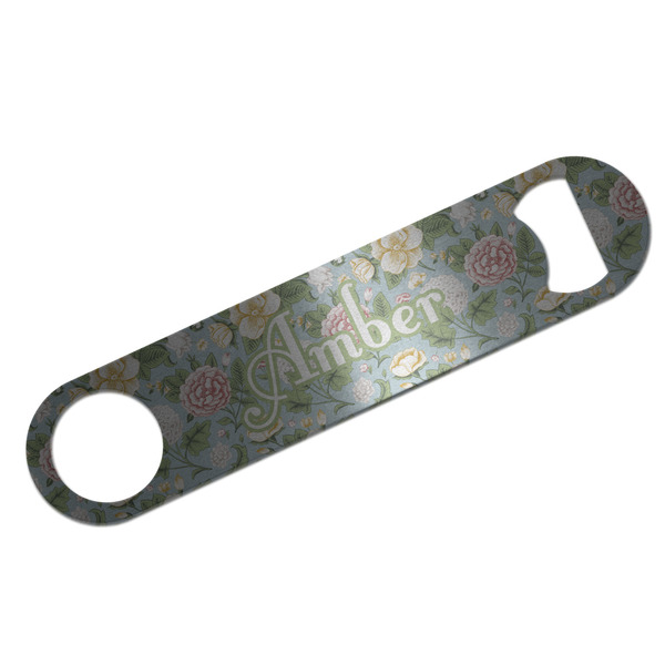 Vintage Floral Bar Opener - Silver - Front