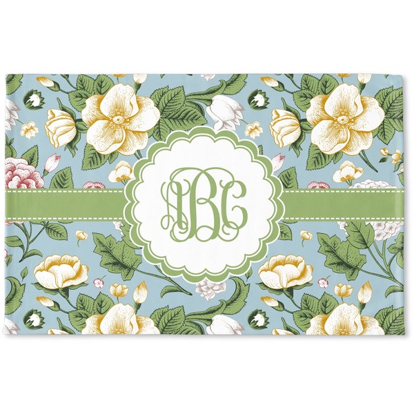 Custom Vintage Floral Woven Mat (Personalized)