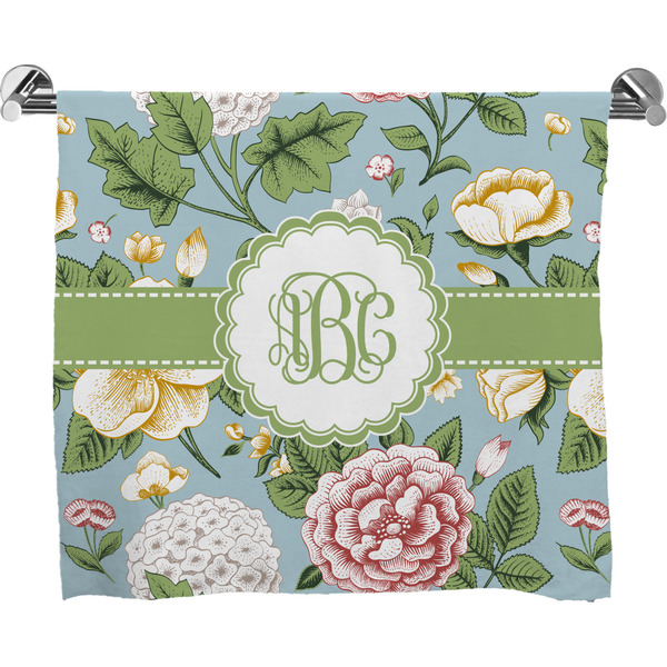 Custom Vintage Floral Bath Towel (Personalized)