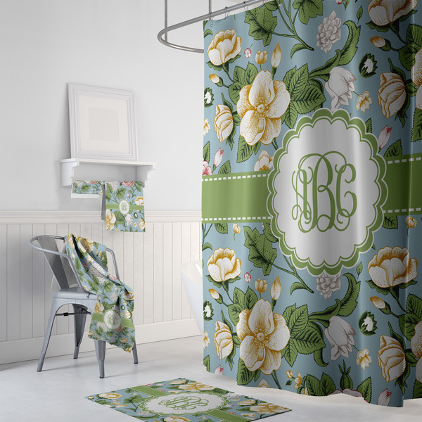 Vintage Floral Bath Towel Sets - 3-piece - In Context