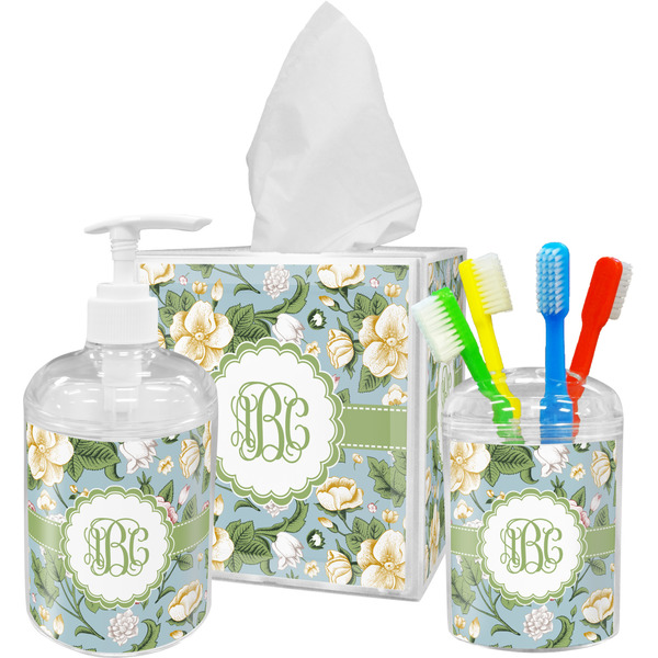 Vintage Floral Bathroom Accessories Set (Personalized)