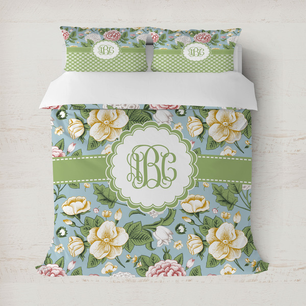 Custom Vintage Floral Duvet Cover Set - Full / Queen (Personalized)