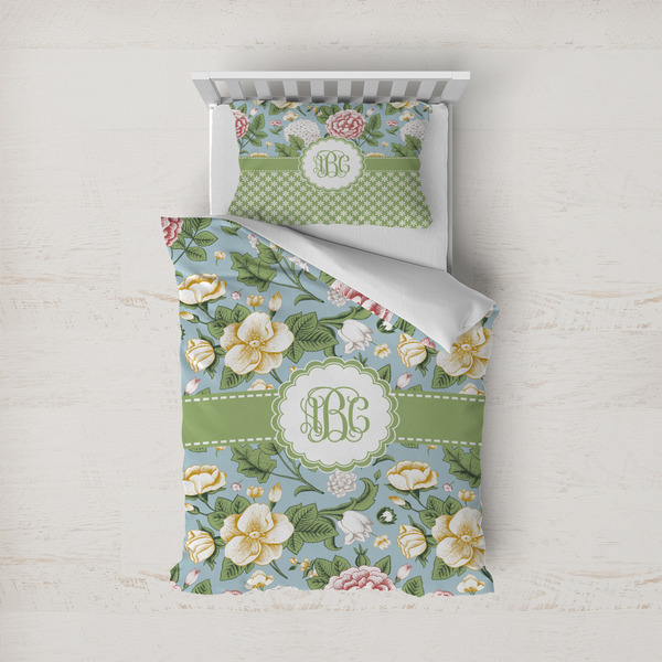 Custom Vintage Floral Duvet Cover Set - Twin (Personalized)