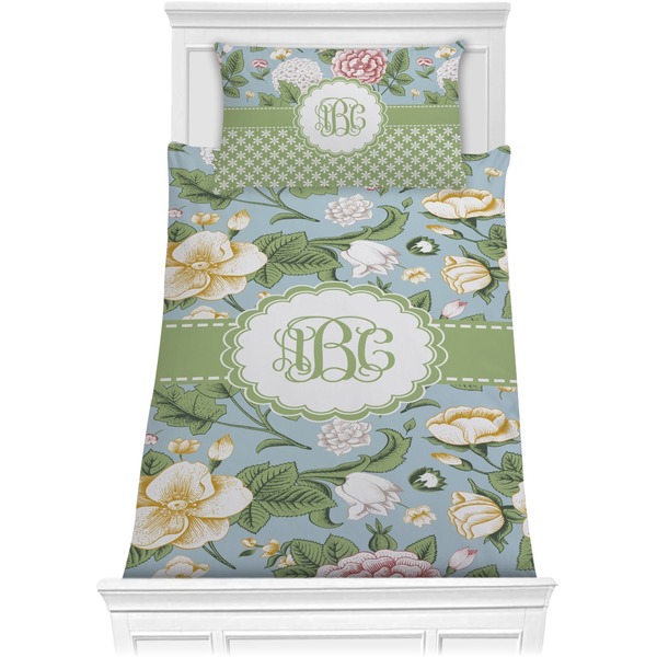 Custom Vintage Floral Comforter Set - Twin (Personalized)