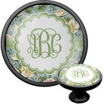 Vintage Floral Cabinet Knob (Black) (Personalized)