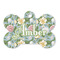 Vintage Floral Bone Shaped Dog ID Tag (Personalized)