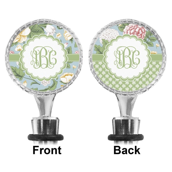 Vintage Floral Bottle Stopper - Front and Back