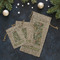 Vintage Floral Burlap Gift Bags - LIFESTYLE (Flat lay)