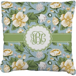 Vintage Floral Faux-Linen Throw Pillow 20" (Personalized)