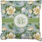 Vintage Floral Burlap Pillow 22"