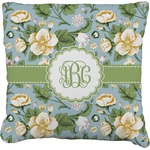 Vintage Floral Faux-Linen Throw Pillow 26" (Personalized)