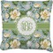 Vintage Floral Faux-Linen Throw Pillow (Personalized)