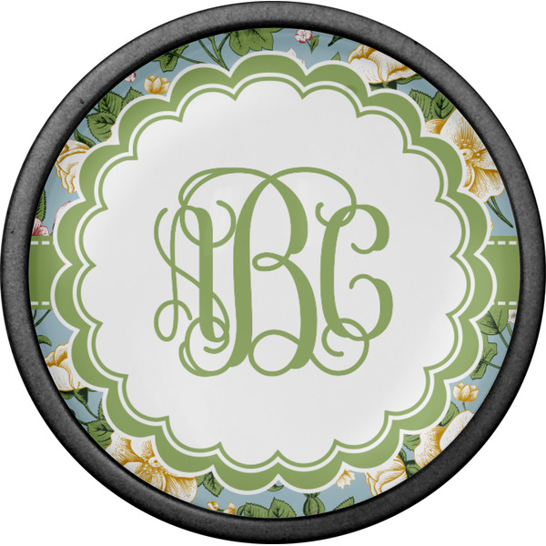 Vintage Floral Cabinet Knob - Black - Front