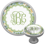 Vintage Floral Cabinet Knob (Silver) (Personalized)