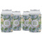 Vintage Floral Can Cooler (12 oz) - Set of 4 w/ Monogram