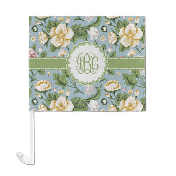 Vintage Floral Car Flag - Large - FRONT