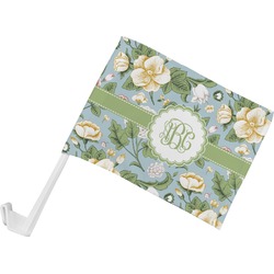 Vintage Floral Car Flag - Small w/ Monogram