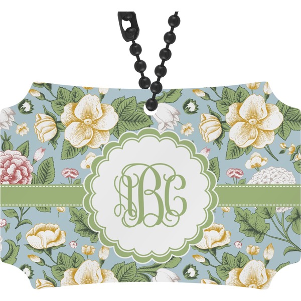 Custom Vintage Floral Rear View Mirror Ornament (Personalized)