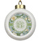 Vintage Floral Ceramic Ball Ornament (Personalized)
