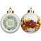 Vintage Floral Ceramic Christmas Ornament - Poinsettias (APPROVAL)